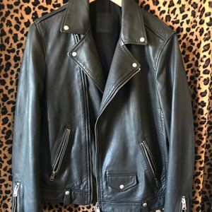 AllSaints Milo Leather Moto Jacket - Men’s Medium